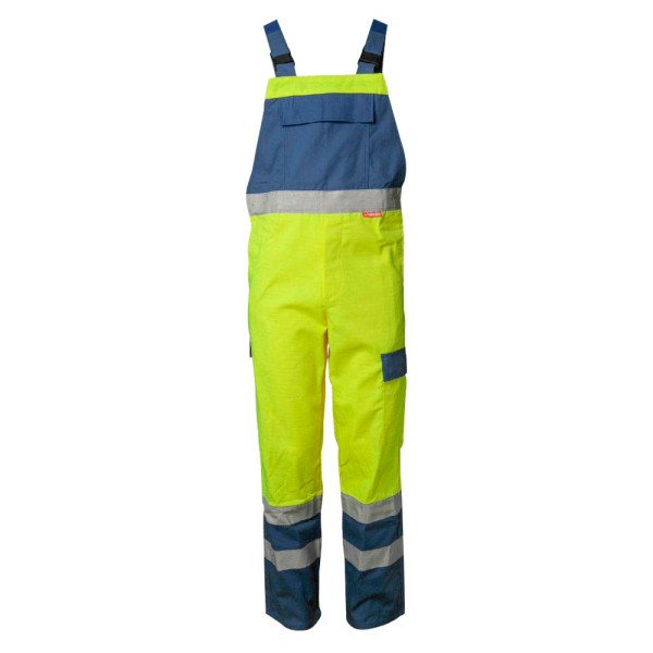 4030913871875 - unisex Warnschutz-Latzhose MAJOR PROTECT warngelb kornblau Größe 60