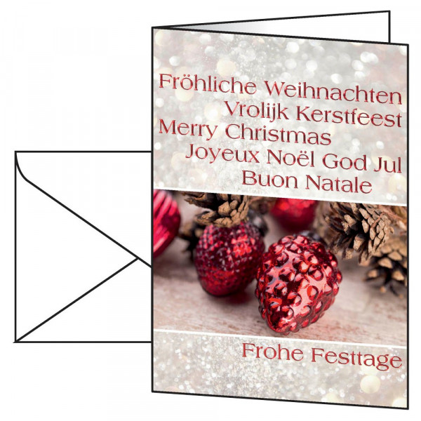 4004360815348 - Weihnachtskarten Christmas Spirit 10 Stück inkl Umschlag Silberprägung Glanzkarton DIN A6