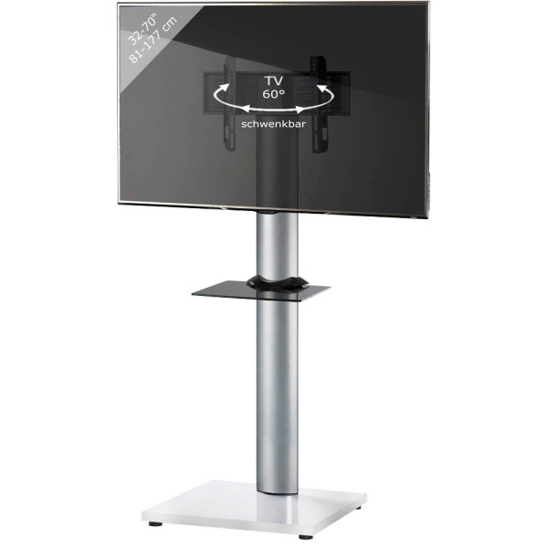 4012246170320 - TV-Standfuß Onu (BHT 68x174x60 cm) weißlack schwarzglas