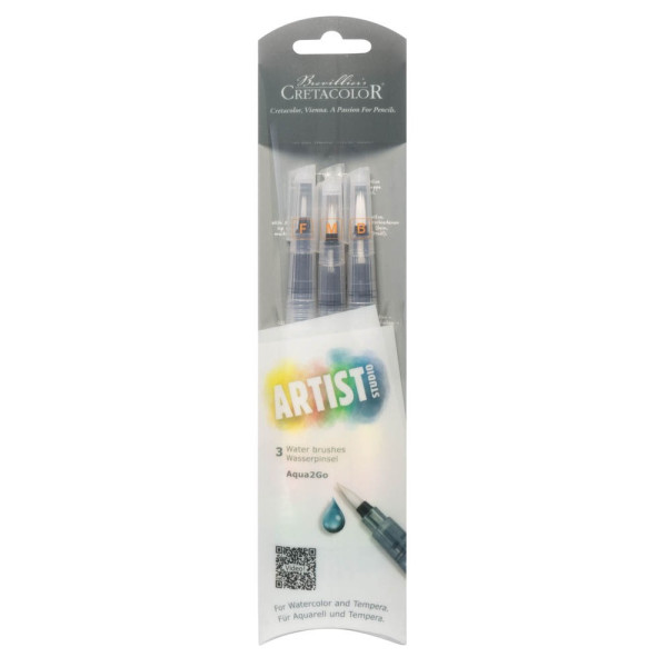 9014400274283 - Brevilliers CRETACOLOR Artist Studio Aqua2Go Pinsel-Set 3-teilig 3 Stück