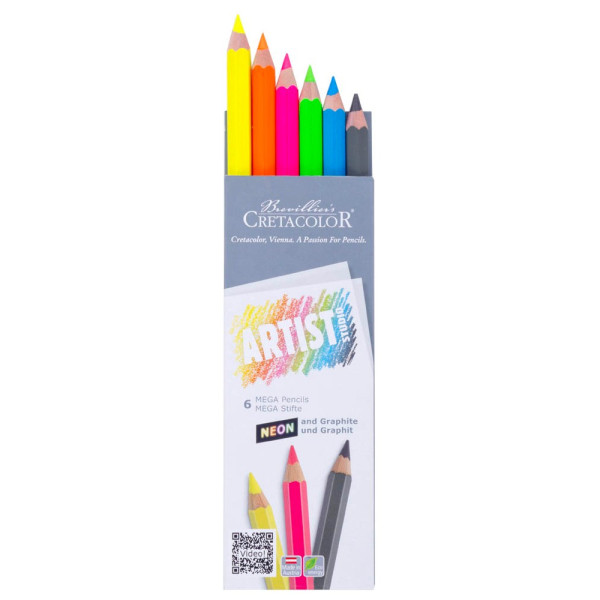 9014400277109 - Brevilliers CRETACOLOR Artist Studio MEGA Neon + Graphit Buntstifte farbsortiert 9014400277109 Brevilliers CRETACOLOR 284 06 6 Stück