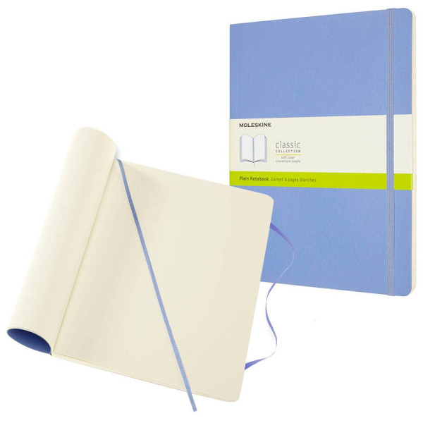 8056420850963 - MOLESKINE Notizbuch Classic Collection flexibler Einband ca DIN A4 blanko hortensienblau Softcover 192 Seiten