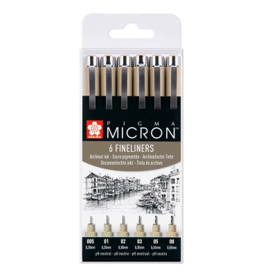 Pigma Micron Fineliner-Set schwarz