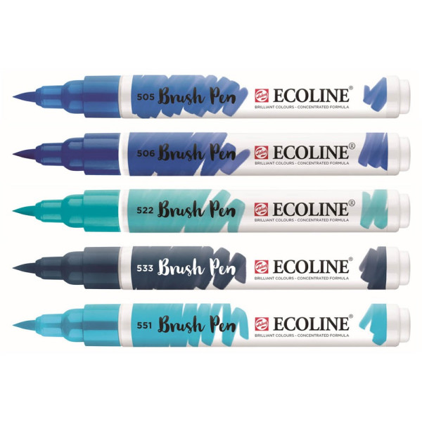 8712079408213 - 5 Brush-Pens blau 8712079408213 5 Stück