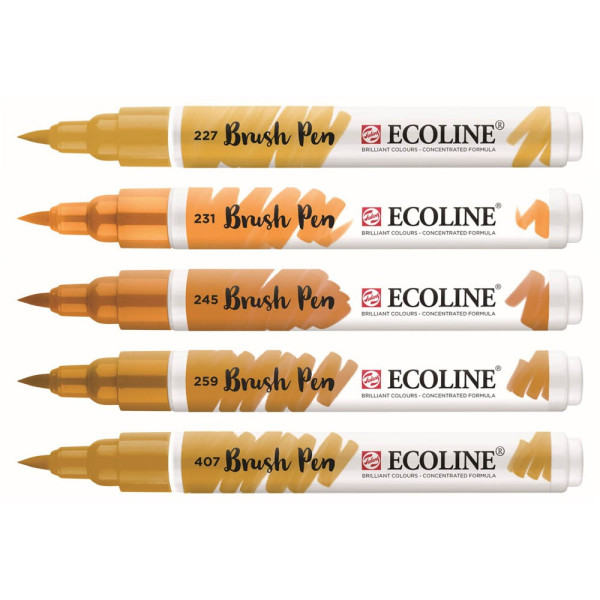 8712079408244 - Brush-Pens Ecoline Brush Pen Earth 5St 10 - 30 mm Braun