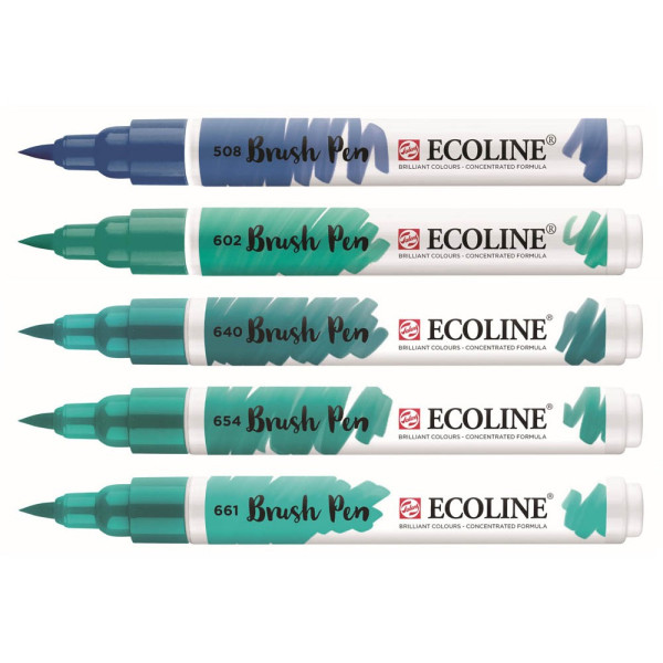 8712079408237 - Brush-Pens Ecoline Brush Pen GreenBlue 5S 10 - 30 mm Grün