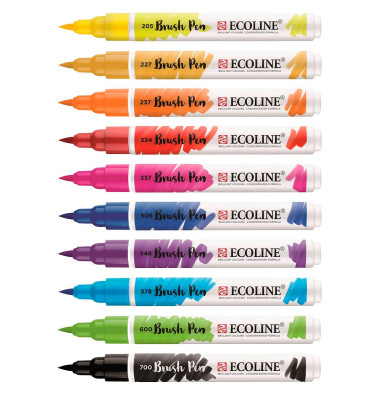 Brush-Pens farbsortiert