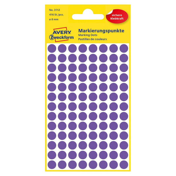 4004182040249 - AVERY Zweckform Klebepunkte MarkierungspØ 8mm violett Ø 80 mm Violett