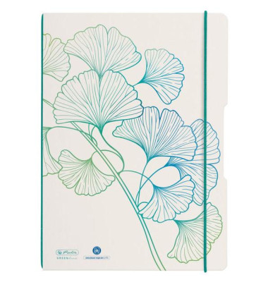 Herlitz Notizheft A4 GREENline 2x40 Blatt lin/kar Ginkgo