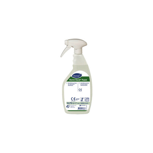 7615400758838 - Diversey Oxivir Excel Foam Desinfektionsreiniger Reiniger für nicht-invasive Medizingeräte & nicht-poröse Oberflächen 750 ml - Sprühflasche