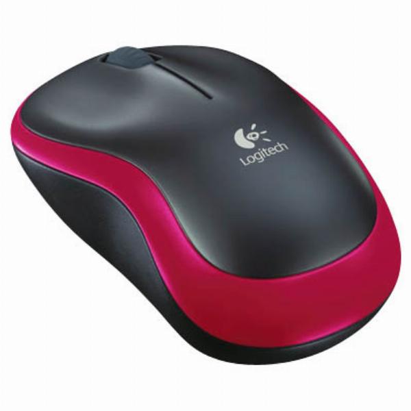logitech PC-Maus Wireless Mouse rot optisch, 3 910-002240, Bürobedarf Thüringen kabellos, USB-Funk, Tasten, schwarz, M185 