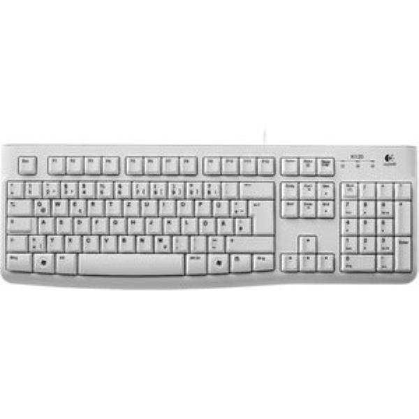 logitech PC-Tastatur K120, - Bürobedarf weiß (USB), leise, mit Thüringen Kabel