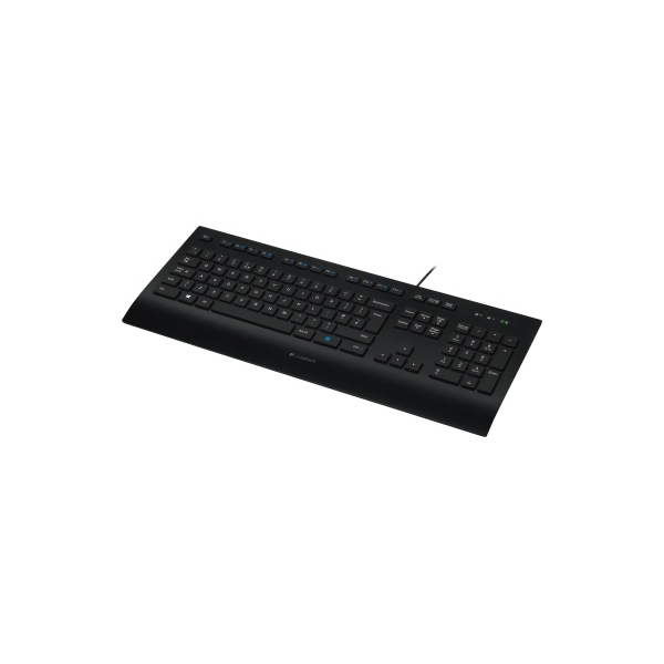 Bürobedarf PC-Tastatur K280e Thüringen 920-008669, - Kabel Sondertasten, schwarz mit flach, (USB), logitech