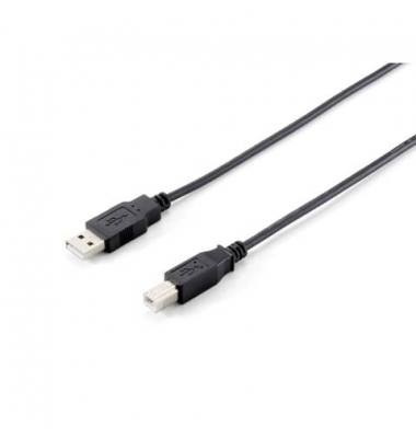 Equip USB Kabel 2.0 A-B St/St 1.8m schwarz Polybeutel