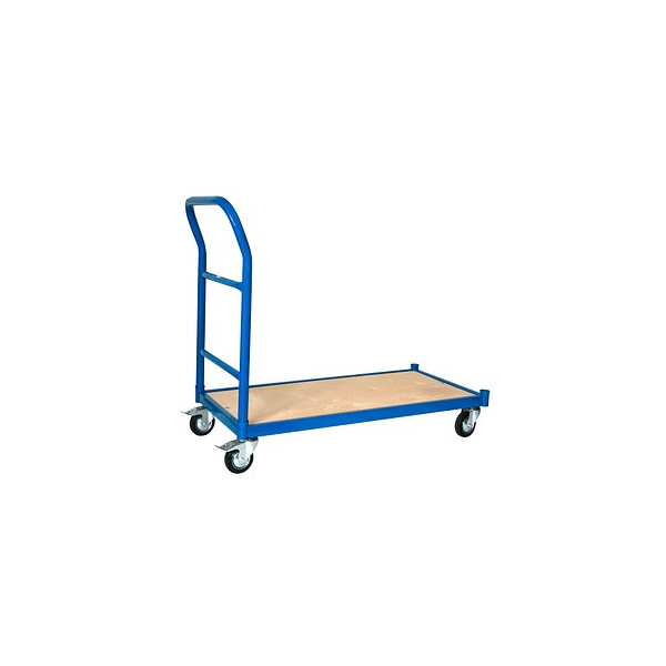 4260348652279 - Transportwagen SZ METALL Professional bunt (blau holzfarben) B50cm H90cm L100cm Stahl Gummi Holz Transportwagen bis zu 250 kg Tragkraft