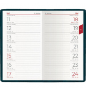 Taschenkalender 540-1020, schwarz, 1 Woche / 1 Seite, 9,5x16cm (A6 ca.), 2024