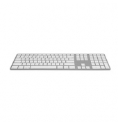 PC-Tastatur Wireless Aluminium Keyboard FK418BTSQ-DE, kabellos (Bluetooth), weiß, silber