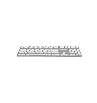 PC-Tastatur Wireless Aluminium Keyboard FK418BTSQ-DE, kabellos (Bluetooth), weiß, silber