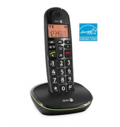 Schnurloses Seniorentelefon doro PhoneEasy 100w Optische Anrufsignalisierung Beleuchtetes Display Schwarz