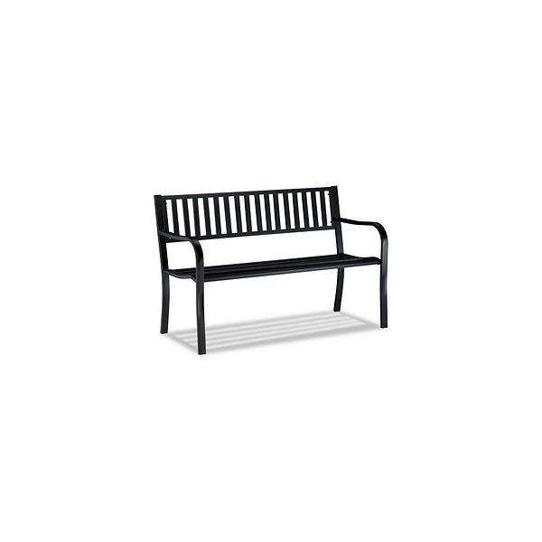 4052025261177 - Gartenbank bequemer 2-Sitzer robuste Metallbank für Terrasse Balkon hbt 82 x 1275 x 595 cm schwarz - Relaxdays