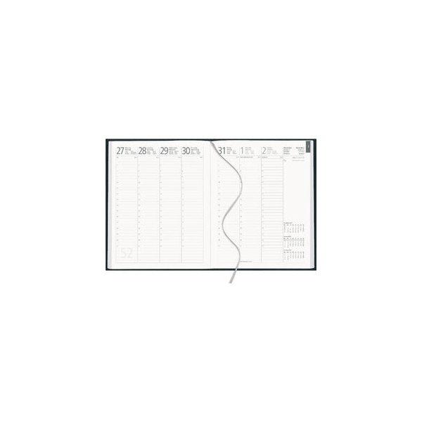 4006928023486 - Wochenbuch anthrazit 2024 - Bürokalender 21x265 cm - 1 Woche auf 2 Seiten - 128 Seiten - mit Fadensiegelung - Leinenopt