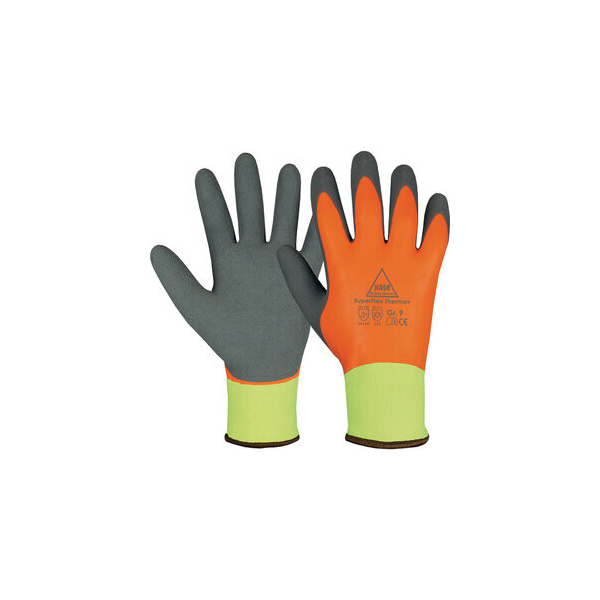 4018949508354 - Handschuh Superflex Thermo+ Polyamid Größe 9 grauorangegelb 4018949508354 Safety gloves 5 Stück