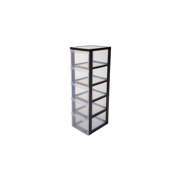 7091039713620 - Aufbewahrungsbox 5x 150 l transparent schwarz 290 x 400 x 1005 cm