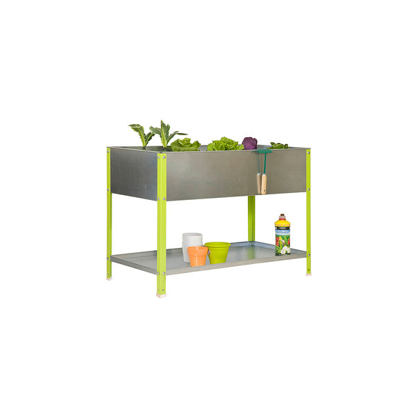 8435104941508 - Simonrack - Simon Rack - Jardinière galva vert 100L avec étagère - UrbanGarden Top 850*900*400 Galva