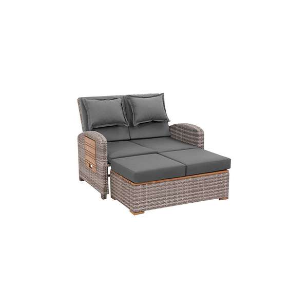 4005437272927 - Loungesofa Bahia Tobago grau Kunststoff Metall 9-teilig