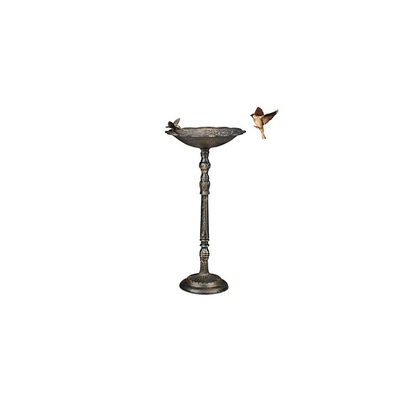 4052025905613 - Relaxdays Vogeltränke Gusseisen Vogelbad mit Ständer Wildvogeltränke für Garten antikes Design 745 cm hoch bronze