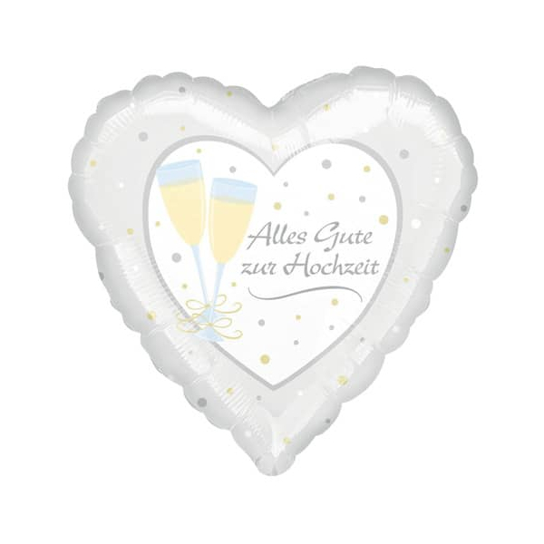 0026635321686 - Folienballon Alles Gute zur Hochzeit - Ø 45 cm 0026635321686 AMSCAN