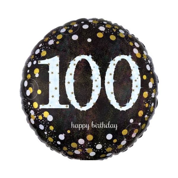 0026635337441 - 3374401 Sparkling 43cm Folienballon Happy Birthday 100 0026635337441 AMSCAN