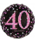 3378601 Sparkling 43cm Folienballon Happy Birthday 40 pink