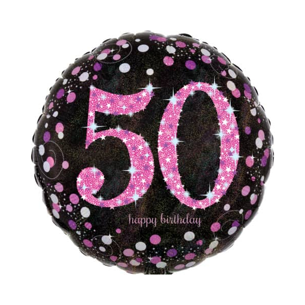 0026635337878 - 3378701 Sparkling 43cm Folienballon Happy Birthday 50 pink 0026635337878 AMSCAN