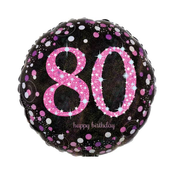 0026635337908 - 3379001 Sparkling 43cm Folienballon Happy Birthday 80 pink 0026635337908 AMSCAN