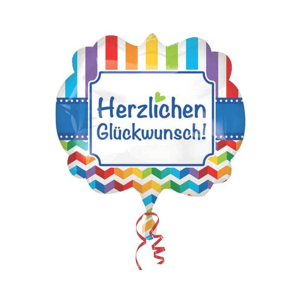 0026635358323 -  Folienballon Herzlichen Glückwunsch - 63 x 55 cm 0026635358323 HEAD 3