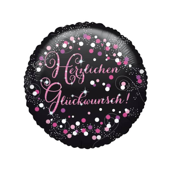 0026635377157 - 3771501 Sparkling 43cm Folienballon Herzlichen Glückwunsch pink 0026635377157 AMSCAN