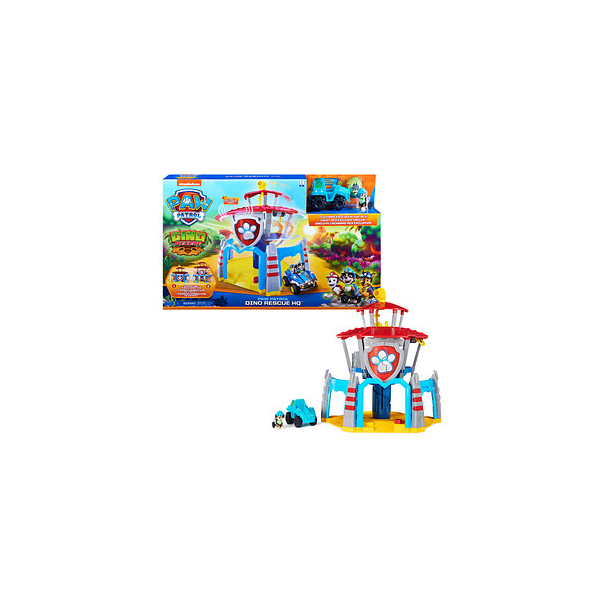 0778988319994 - PAW Patrol Dino Rescue Hauptquartier-Spielset mit Geräuschen sowie exklusiver Rex-Figur und Fahrzeug Spielzeug Kinder ab 3 Jahren Kleinkinder