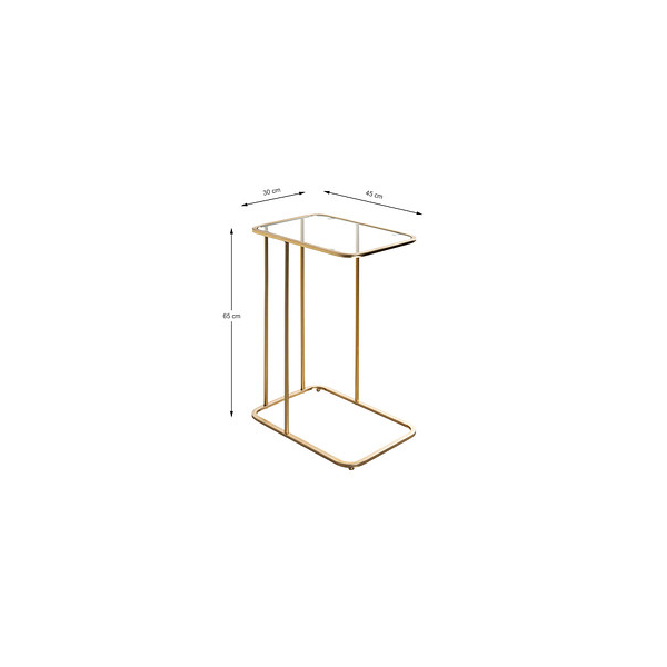HAKU Möbel Beistelltisch Glas gold 45,0 x 30,0 x 65,0 cm - Bürobedarf  Thüringen