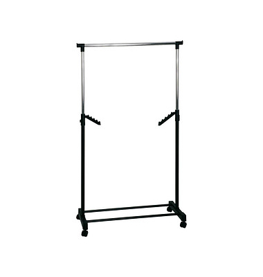 HAKU Möbel Rollgarderobe 44534 schwarz Metall 81,0 x 100,0-177,0 cm