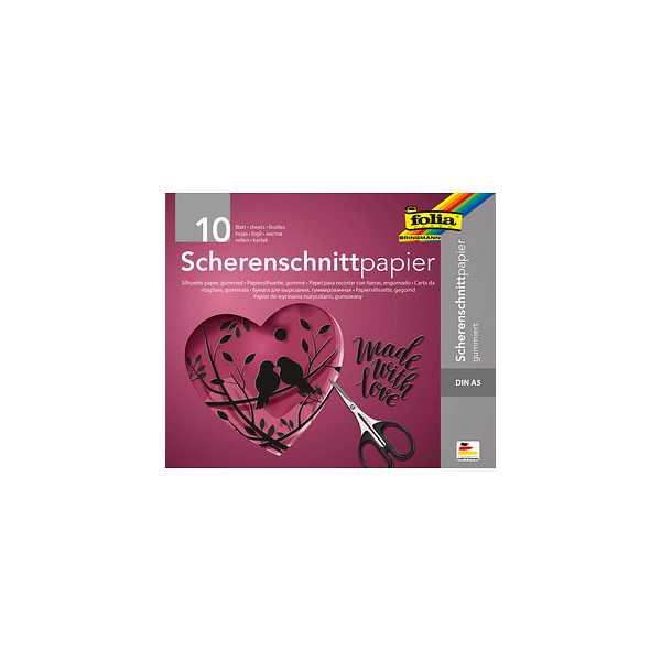 4001868007800 - Scherenschnittpapier gummiert schwarz 105 gqm 4001868007800 folia 10 Blatt