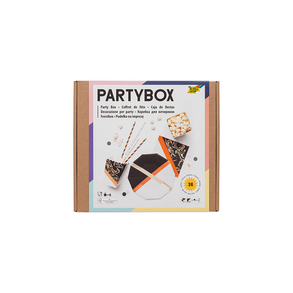 4001868119350 - Party-Box MORMORIERT 36-teilig in schwarz gold koralle