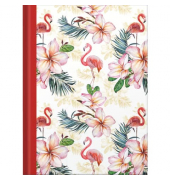 Notizbuch Flamingo rot - A5, Pünktchenlineatur, 96 Blatt