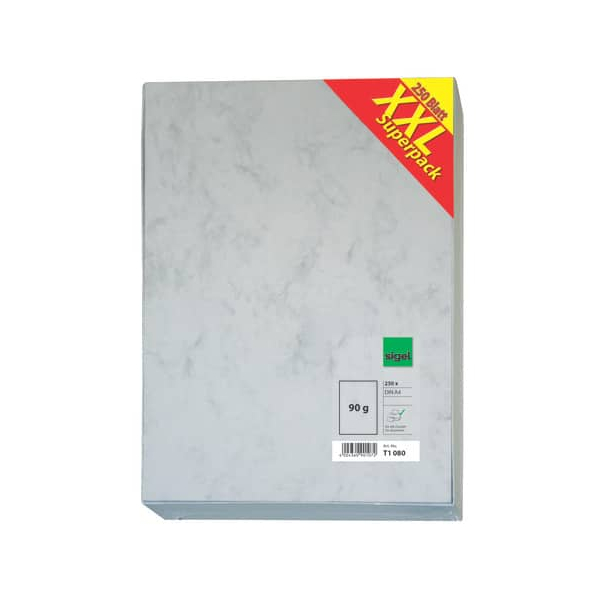 4004360901072 - Farbiges Papier XXL DIN A4 90 g m2 Marmor Grau 250 Blatt