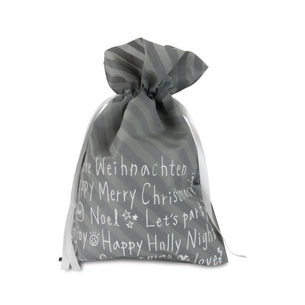 4004942196353 -  Weihnachtssack mit Text - 30 x 45 cm grau Weihnachtssack 40049421963