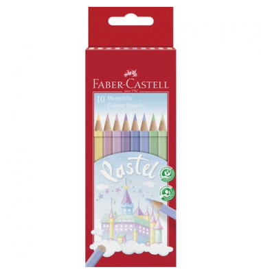 FABER-CASTELL Colour Pencils Pastel Buntstifte farbsortiert