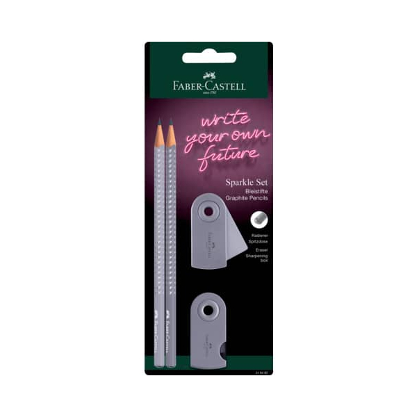 4005402184828 - Bleistift-Set SPARKLE - 4-tlg B dapple gray Blisterkarte 4005402184828 Faber-Castell