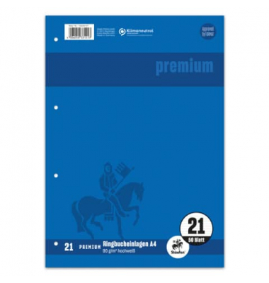 Ringbucheinlagen 734033121 PREMIUM Top-90, liniert, A4, 90g, 4-fach-Lochung