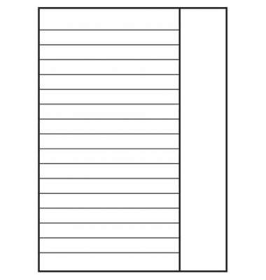 Kanzleipapier 100050435 A4 auf A5 gefalzt, liniert mit Rand, weiß