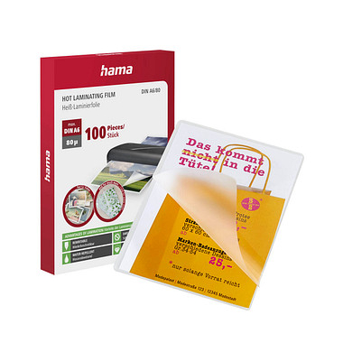80 - A6 Bürobedarf glänzend für Hama micron Thüringen Laminierfolien